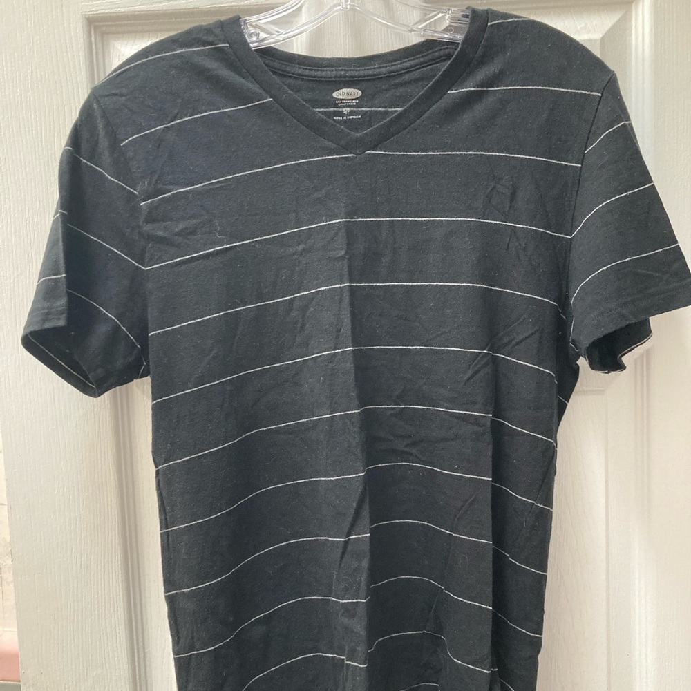 S Old Navy Black Striped Tee